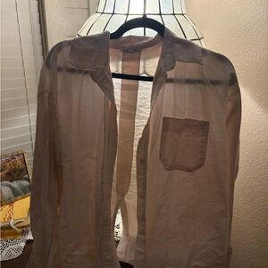 Djerf Avenue pink breezy striped shirt